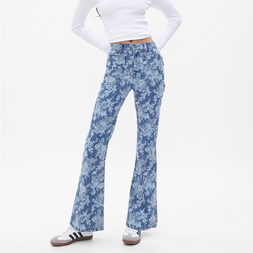Floral Blue Women's Jeans